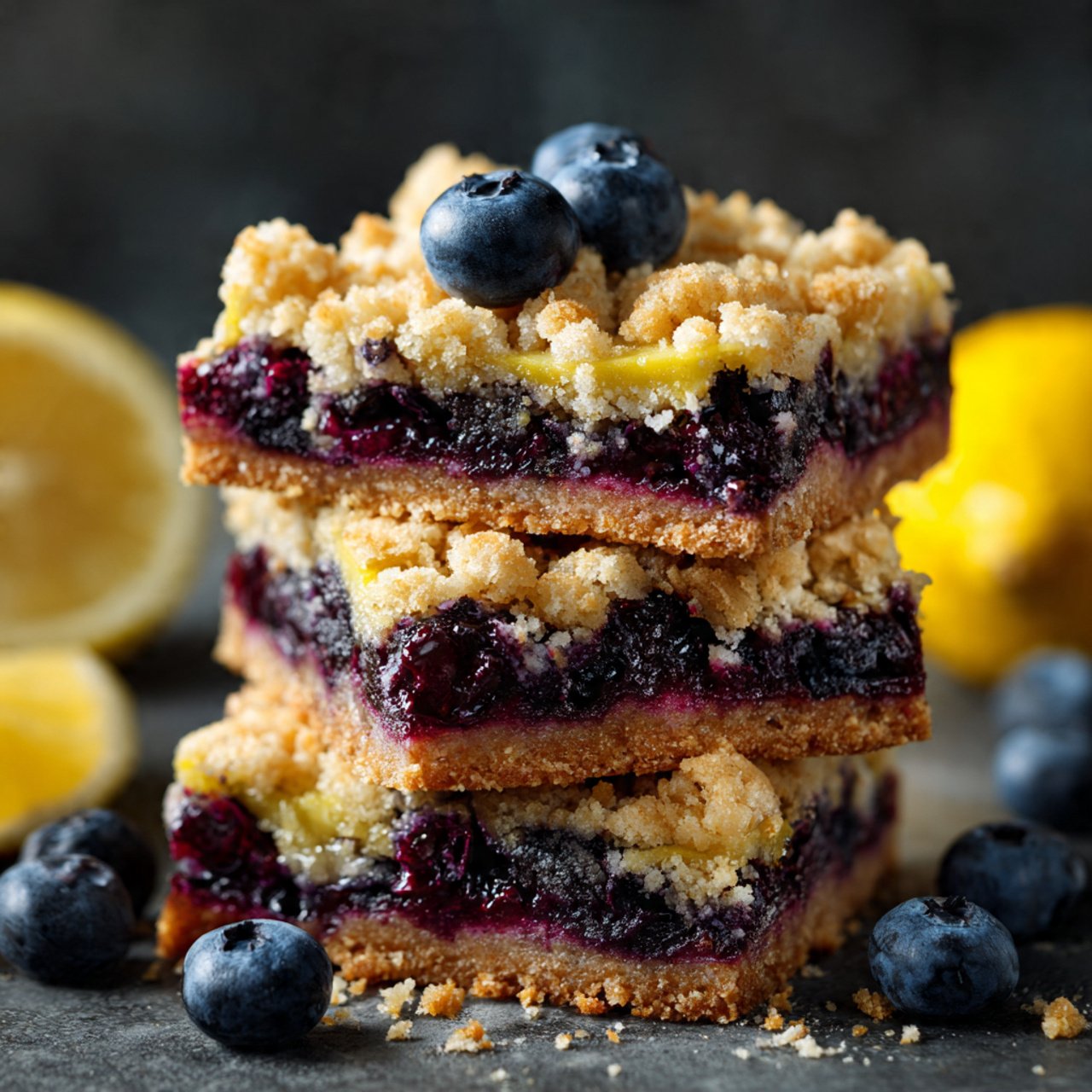 Lemon Blueberry Crumb Bars