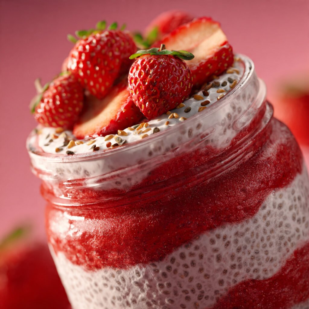 strawberry coconut chia pudding healthy breakfast