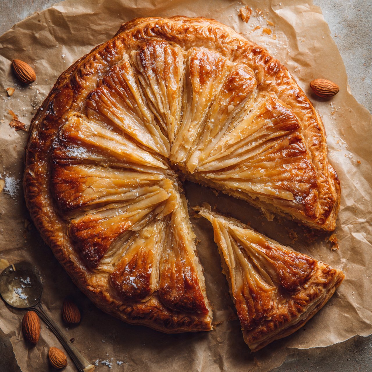 Classic Galette Frangipane with flaky puff pastry and almond filling