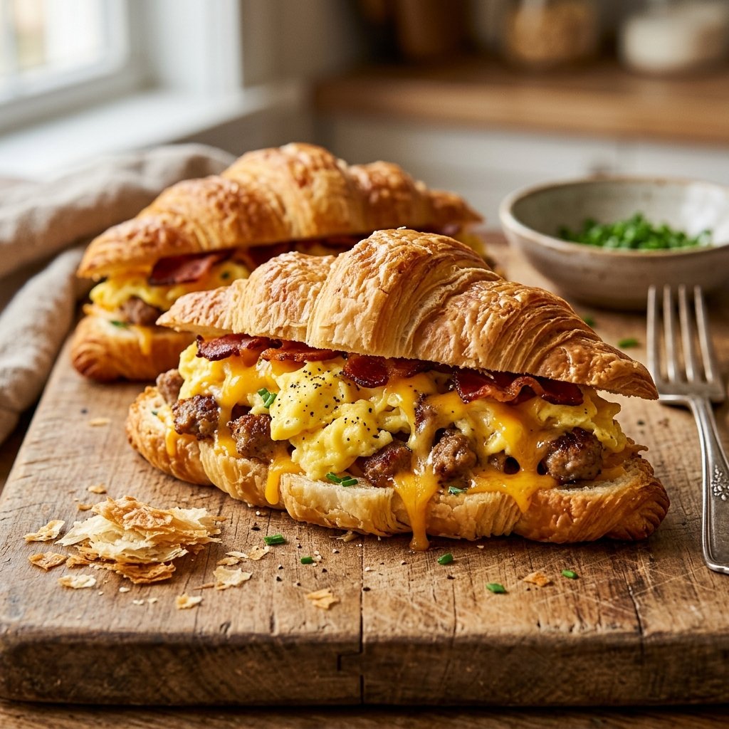 Loaded Breakfast Stuffed Croissants